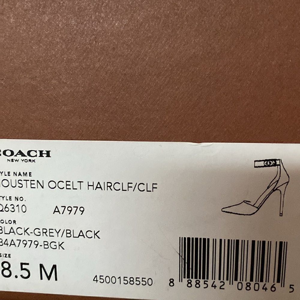 New Coach Houston Ocelot Calf Hair Calfskin Heels - Picture 12 of 13